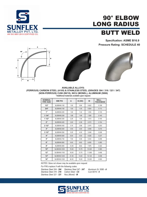 Buttweld Reducer Schedule 40
